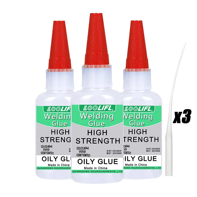 Super Strong Adhesive, Cyanoacrylate, Quick Drying Adhesive, Suitable for Toys, Plastics, PVP Pipes, Acrylic Sheets, Transparent