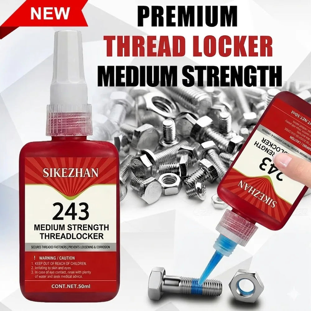 50ml Blue Thread Locker 243 Nuts Bolts Screw Adhesive Lock Tight Seal Fasteners Anaerobic Curing Metal Glue Rustproof SIKEZHAN