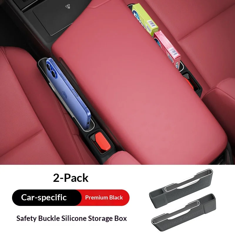 For Audi A3 A4 Seat Belt Storage Box A5 A6 A7 Q5 Q6 Q7 Q8 S4 S5 S8 RS5 RS6 Silicone Seat Side Gap Storage Box Car Accessories