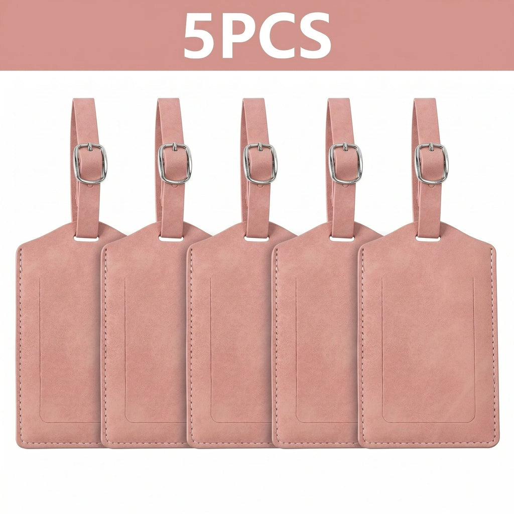 3/5/8PCS Privacy PU Leather Luggage Tag Adjustable Metal Buckle Waterproof Anti-lost Suitcase ID for Backpack Golf Carry Bag