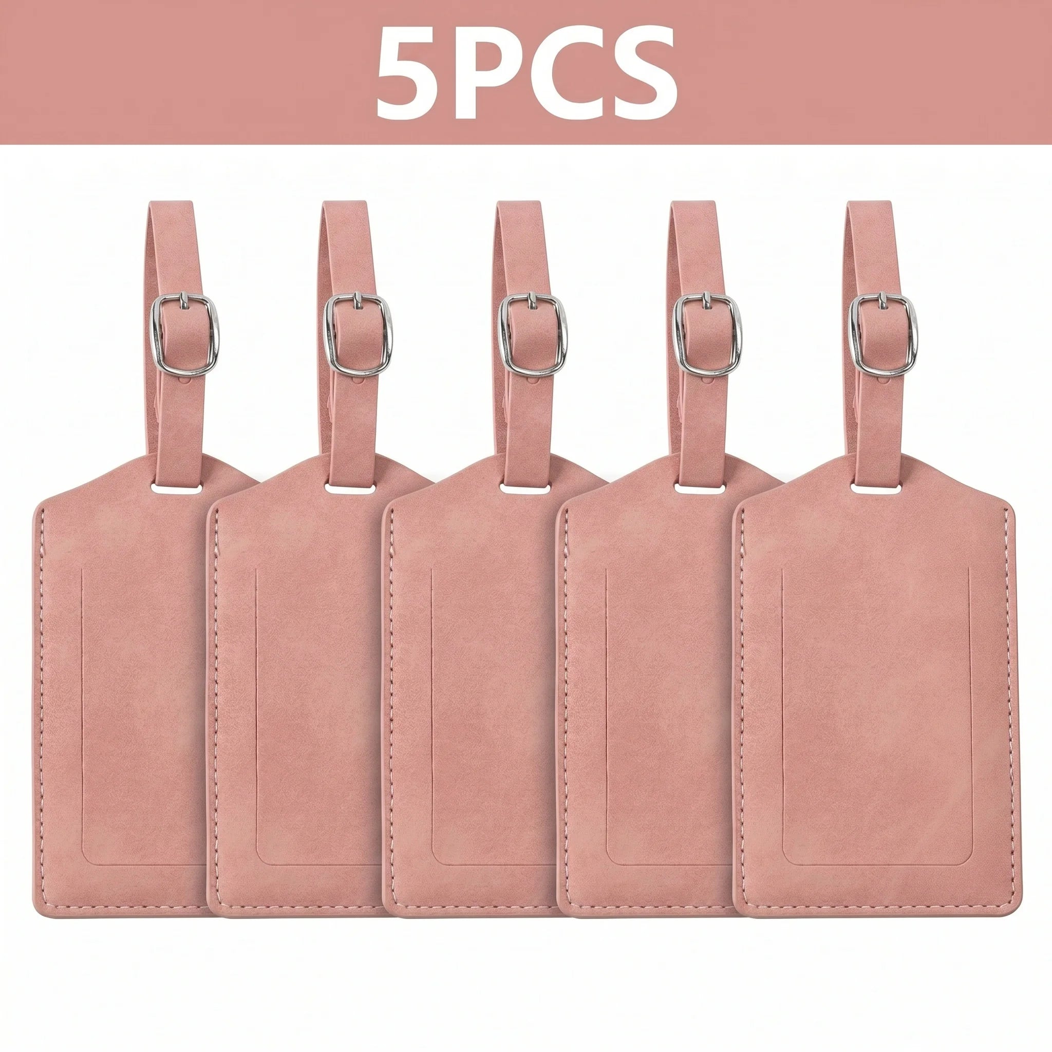 3/5/8PCS Privacy PU Leather Luggage Tag Adjustable Metal Buckle Waterproof Anti-lost Suitcase ID for Backpack Golf Carry Bag