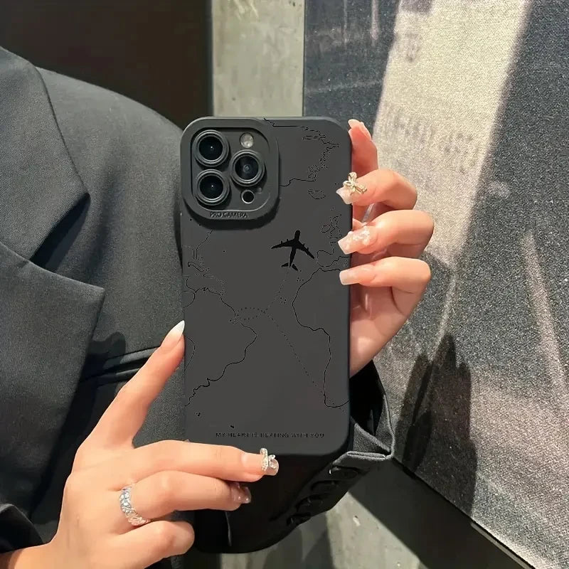 Travel-nspired Airplane Route Design Case For Xiaomi Mi 11 Lite 5G 14 13T 13 12T 12X 12 11 Poco F6 F5 X6 X5 X3 M6 Pro Soft Cover