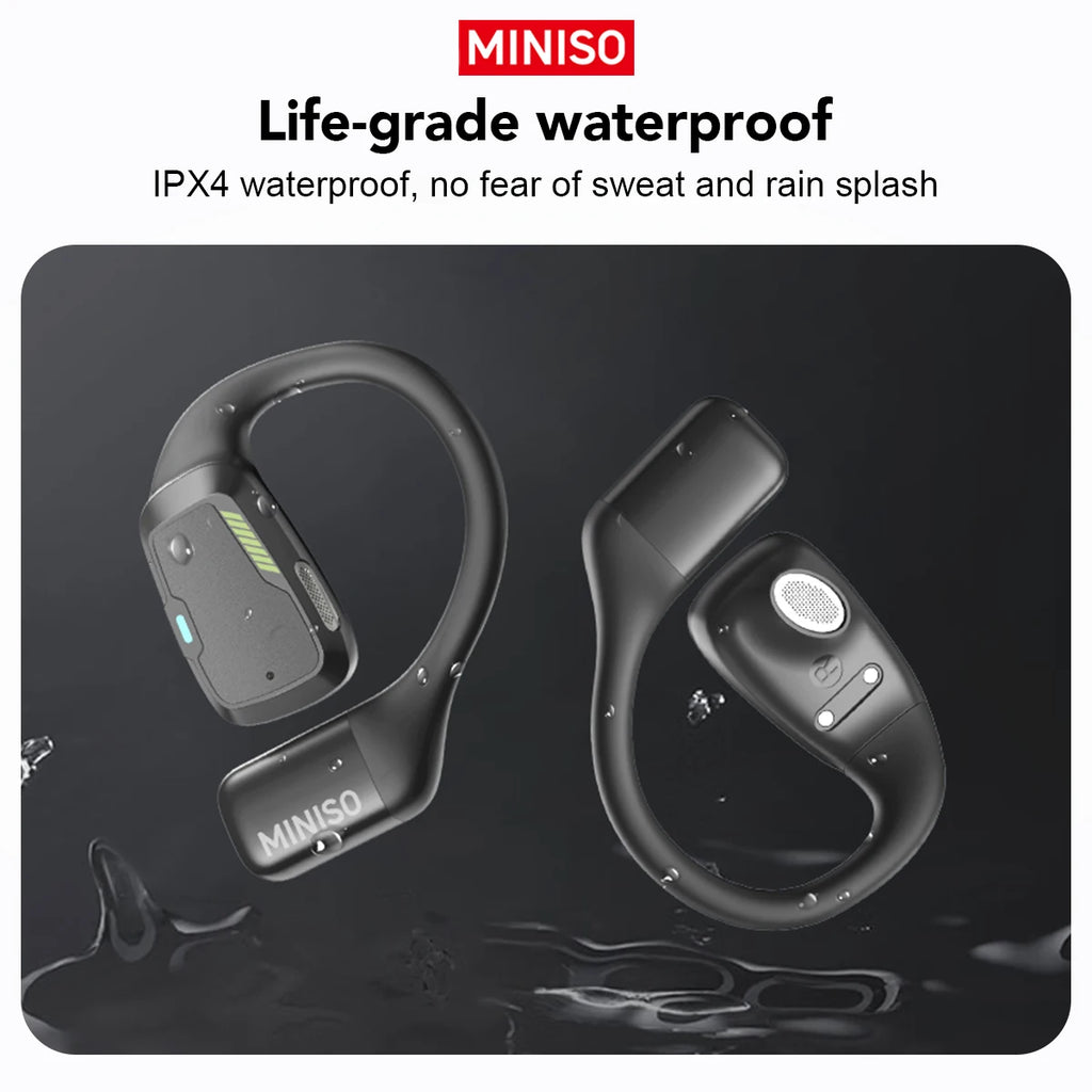 AI MINISO M98 Wireless Headphones OWS Sports Bluetooth Earphones Gaming Headset AI Translator Earbuds APP LCD Touch Screen IPX5