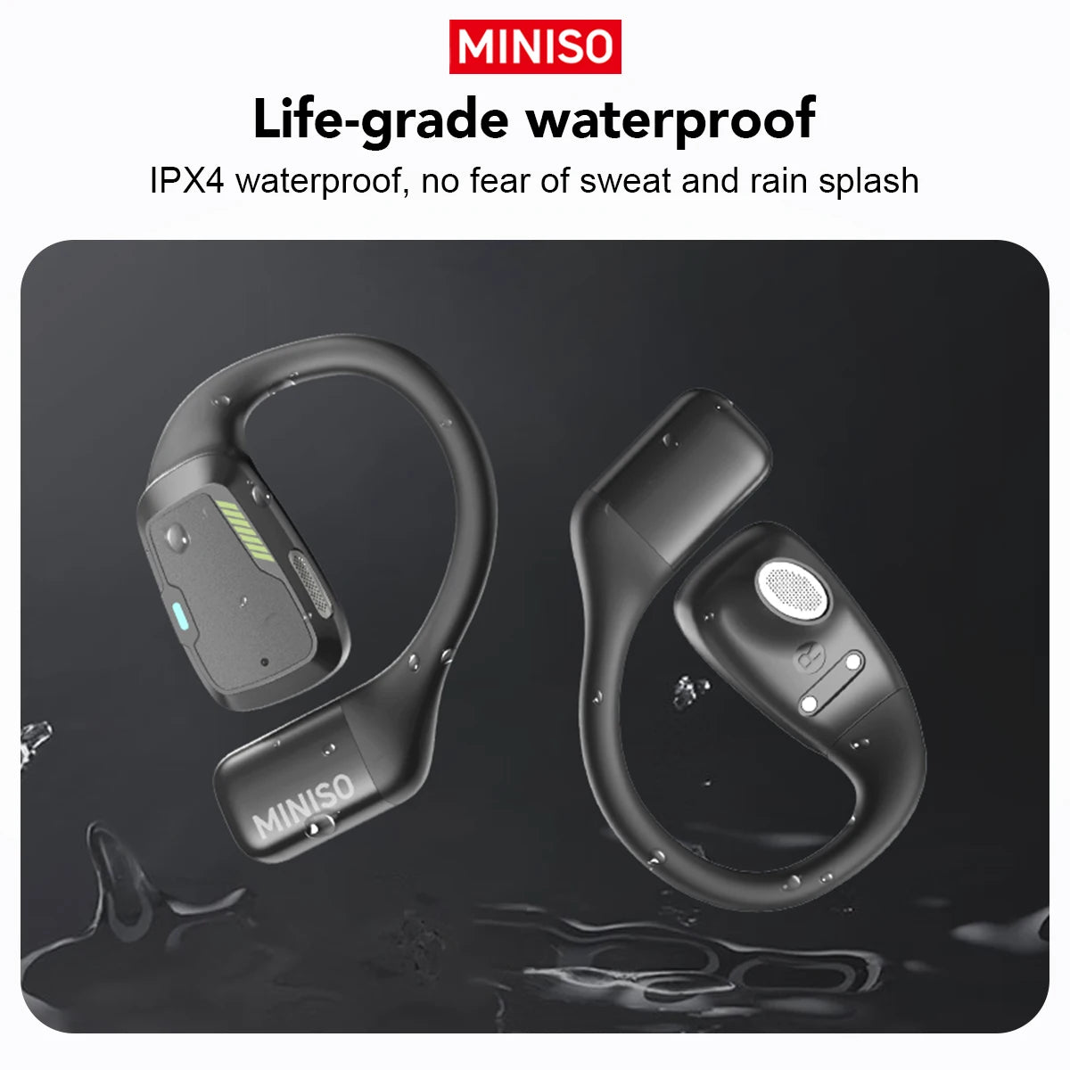 AI MINISO M98 Wireless Headphones OWS Sports Bluetooth Earphones Gaming Headset AI Translator Earbuds APP LCD Touch Screen IPX5