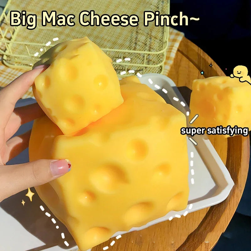 5/7/11Cm Cheese Squeeze Toy Hand Squeeze Soft Slow Rebound Feature Bendable Resilient Exquisite Appearance Safe Material