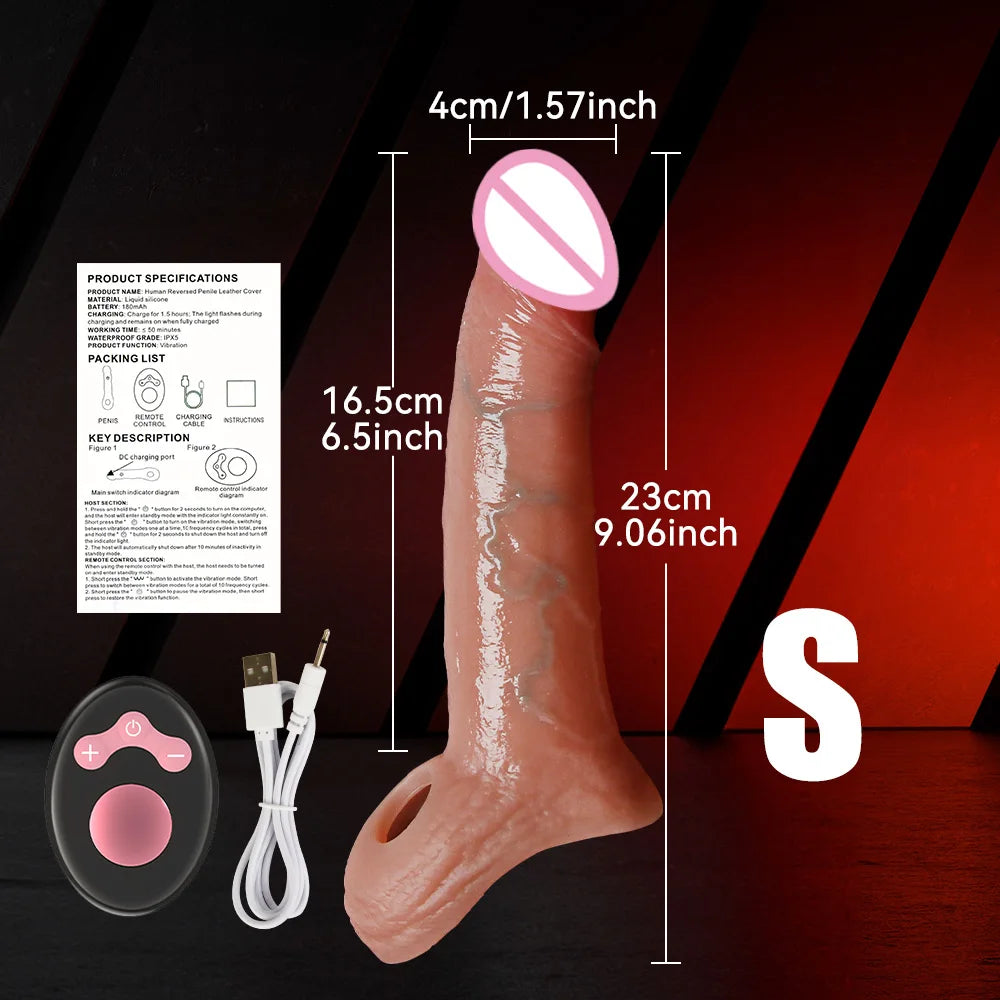Dick Sleeve Enlargement Lock Sperm Penis Ring Adult Men Sex Toy Enlarged and Thicken Cock Sleeve Soft Silicone Male 18+ Sexy Toy