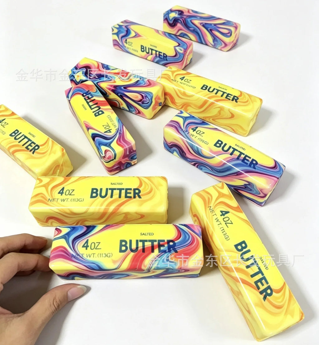 Butter Squishy Toy Simulation Squishy Cheese Fidget Toys Stress Relieving Accessoires Decompression Home Decor Desk Accessories