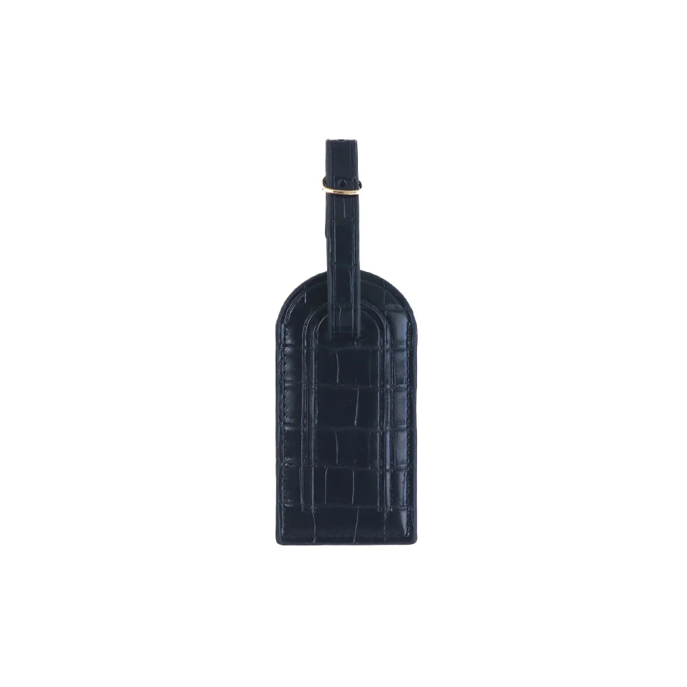 Customized Name PU Leather with Crocodile Pattern Luggage Tag Hanging Piece for Luggage Case to Prevent Loss