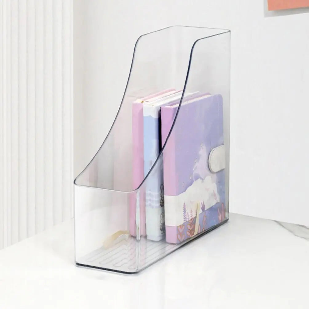 Acrylic A4 Storage Filing Box for Documents Plastic Paper File Organizer Vertical Magazine Rack Desk Folder Desktop Supplies