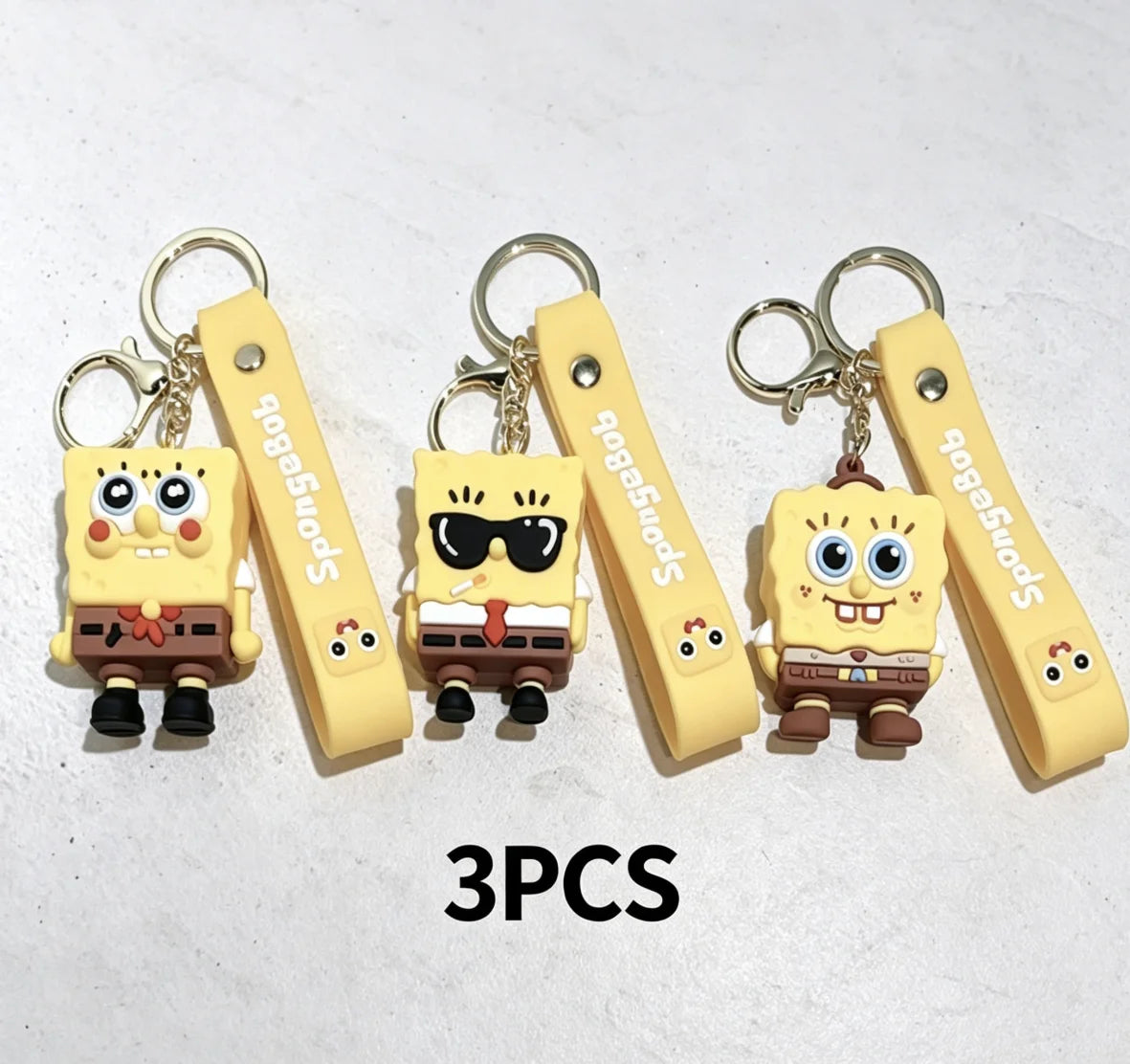 Kawaii Anime Spongebob Squarepants Patrick Star PVC Keychain Backpack Decoration Birthday Gift For Children