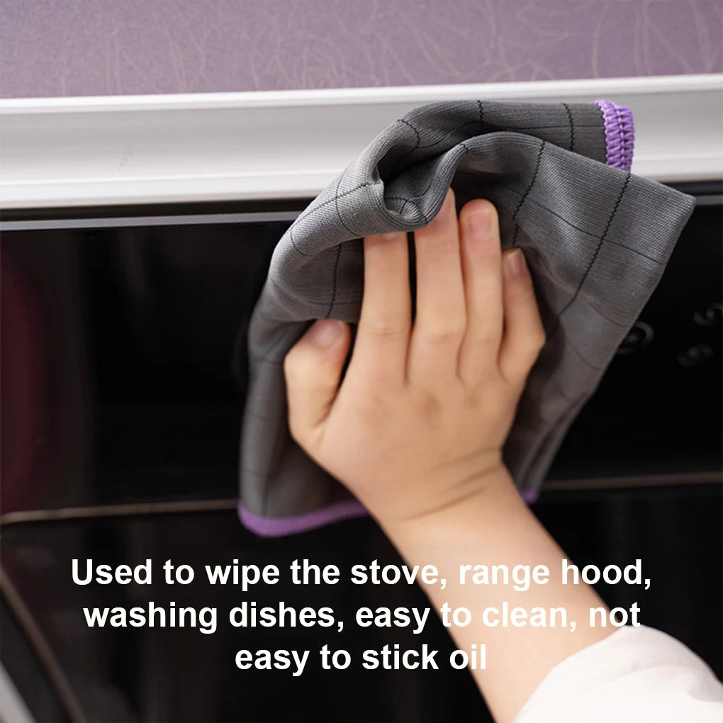 5pcs Microfiber Carbon Cloth to Wipe Windows Wine Glasses Tableware Glass Cleaning Cloth Carbon Fiber Rag for Car Windows