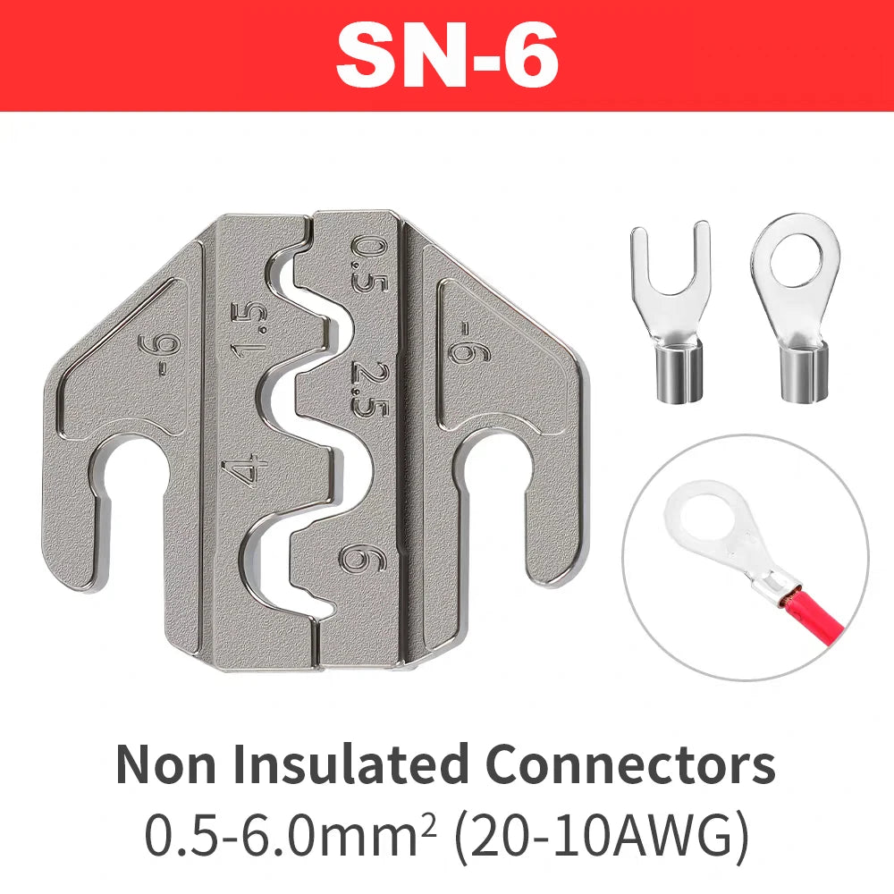 SN Series Crimper Tools Plier 4mm Slot Jaws Set For Crimping Non Pre Insulated/Solar/Ferrule/Coaxial Cable/Open Barrel Terminals