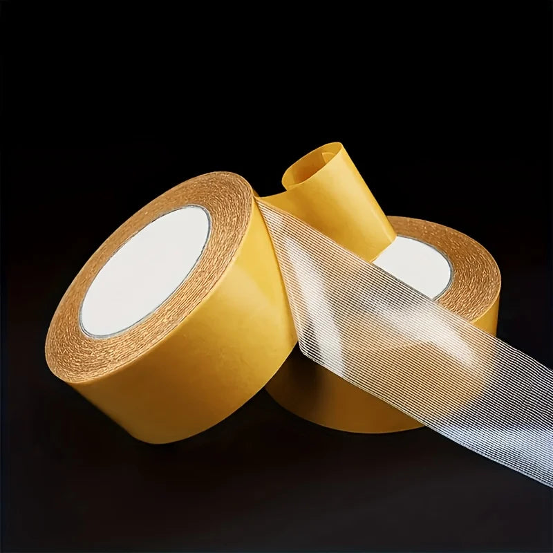 Super Thin Strong PE Double-Sided Tape Roll, Super Adhesive, Suitable for Walls, Fiberglass Mesh, Wood, Plastic, Metal Surfaces