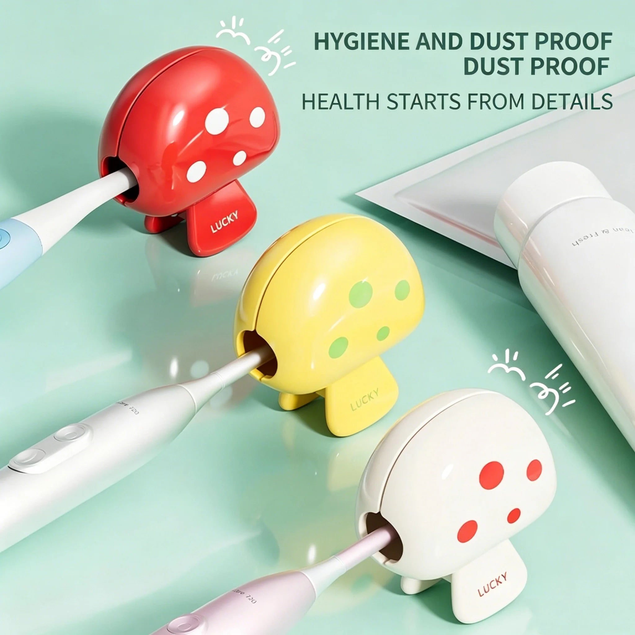 Mushroom-Shaped Toothbrush Holder Travel Dust-Proof Toothbrush Head Protective Cap Home Outdoor Toothbrush Storage Box
