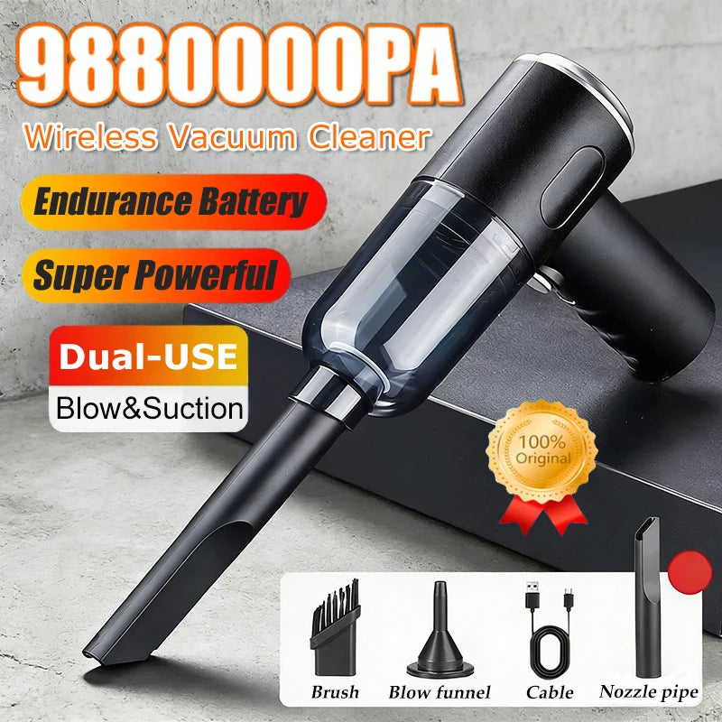9880000PA Vacuum Cleaner 120W Wireless Super High Power 2-in-1 Wet Dry Dual-use Portable Powerful Suction Vacuum Cleaner For Car