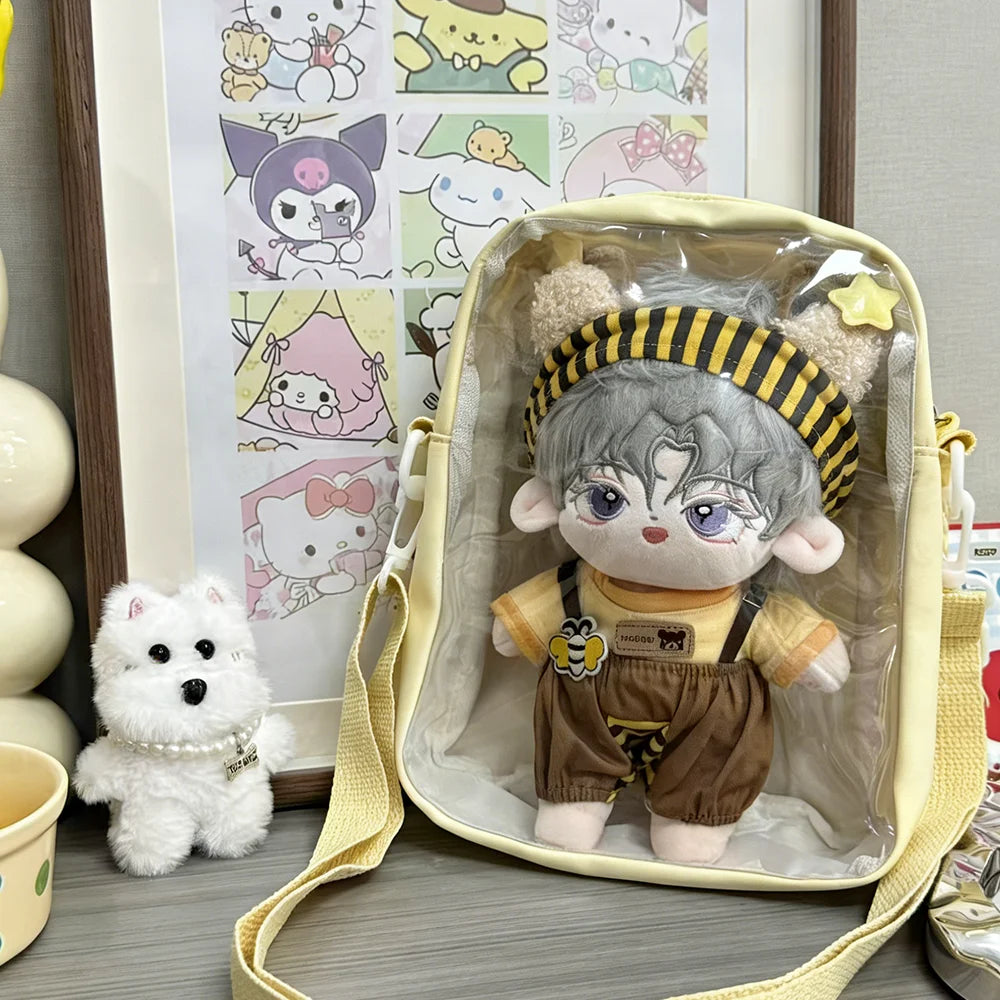 Kawaii 20cm Doll Ita Bag, Anime Style Transparent Crossbody Tote Bag, Casual & Versatile for Students
