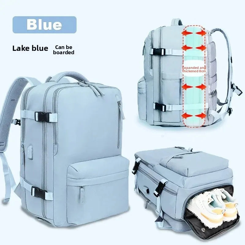 Large Capacity Expandable Travel Backpack Double Shoulder Bag for Business Trips Mountaineering And Computer Carrying