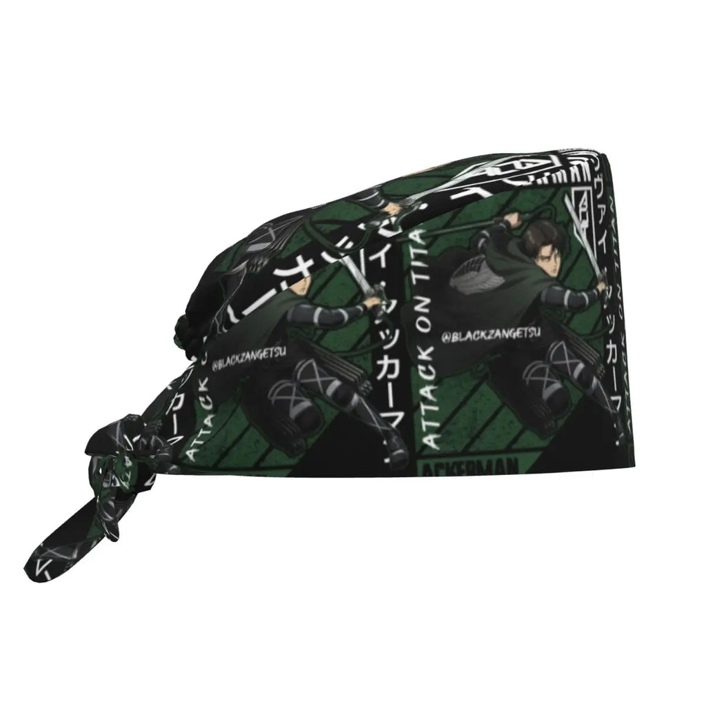 Custom Attacks On Titans Cleaning Working Cap Cool Men Women Cartoon Anime Comic Film Scrub Cap Surgicals Hat Nurse Scrubs Hat
