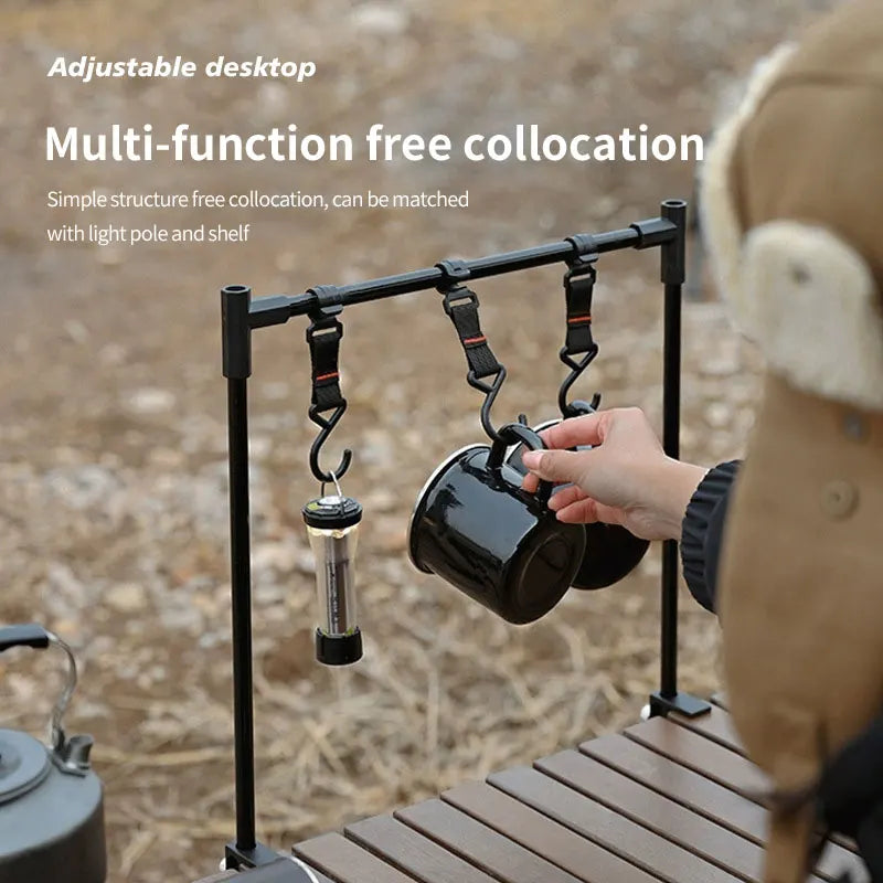 New Camping Shelf IGT Lantern Stand Picnic Tableware Hanging Racks Portable Detachable Aluminium Alloy Light Hangers Stand
