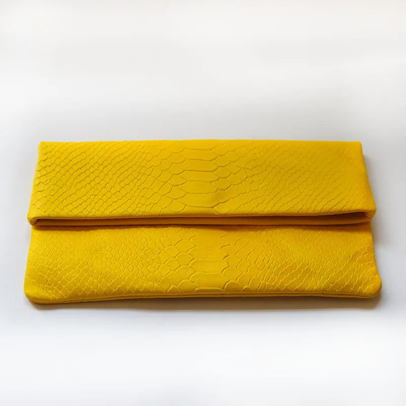 Sheepskin Snakeskin grain clutch bag Women's soft leather clutch  Mobile phone bag Large capacity envelope casual wholesale