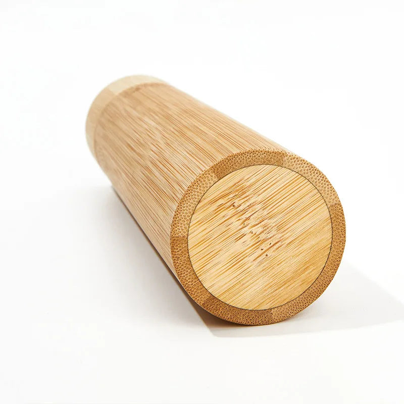 23cm Length Empty Bamboo Toothbrush Tube & Tea Bottle Eco-Friendly Toothbrush Case Travel Portable Tooth Brush Holder Box