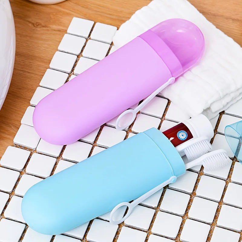 2/1 Travel Toothbrush Toothpaste Case Cover Holder Portable Hiking Camping Toothbrush Storage Box Wash Cup Cosmetic Capsule Case