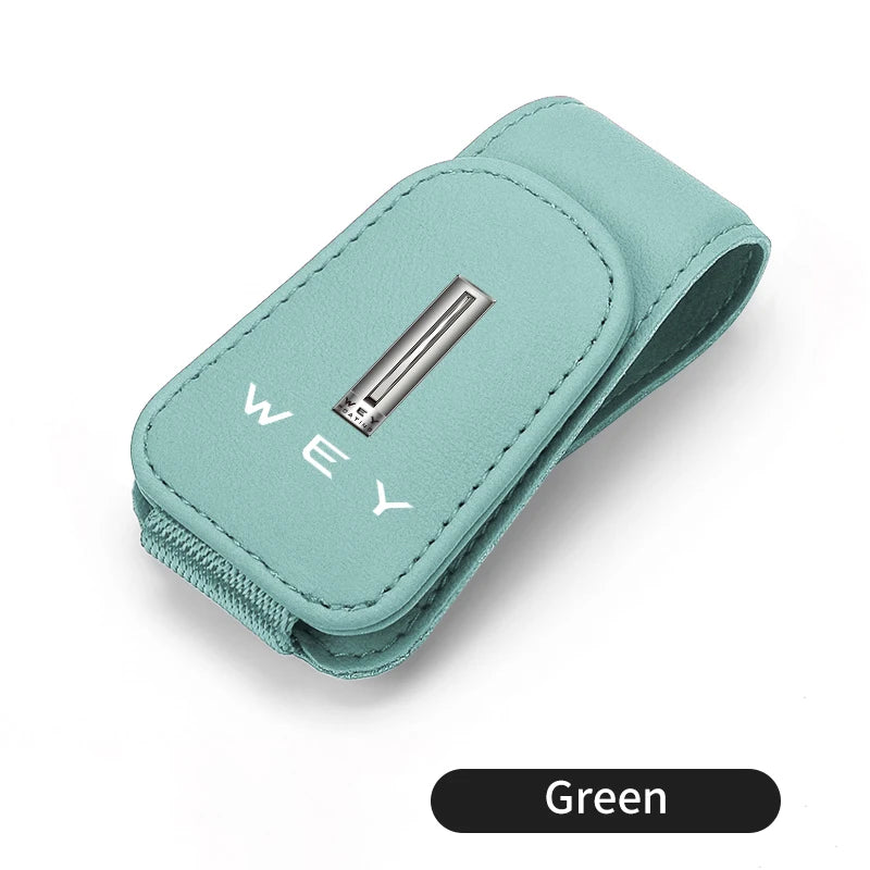 For WEY Car Visor Glasses Clip Leather Hidden Card Slot Organizer Tank 300 VV6 VV5 VV7 GT Mocha Splash Guard Mudguards