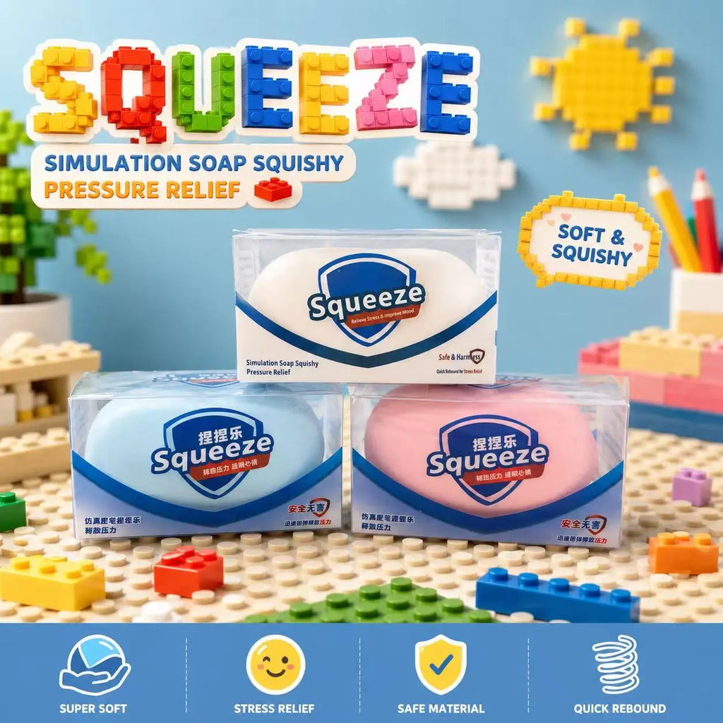 Crunchy Soap Squishy Slow Rising Stress Relief Toy Building Blocks Filled Squeeze Fidget Toy Anti Stress Gift