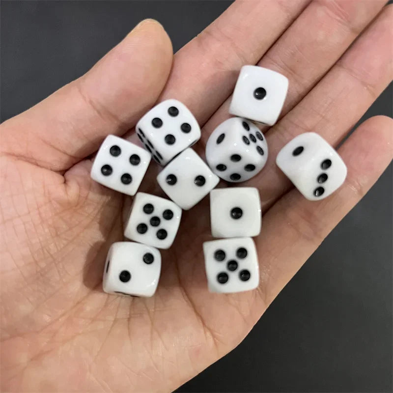 50pcs/Pack High Quality New 12mm Acrylic Transparent D6 Point Dice #12 Round Corner Boutique Dice