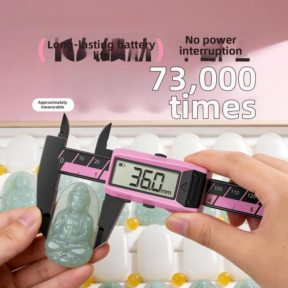Digital Caliper 150mm Pink Nylon PA66 LCD Display For Jewelry Precision Measuring Tool Home Garden Workshop Equipment