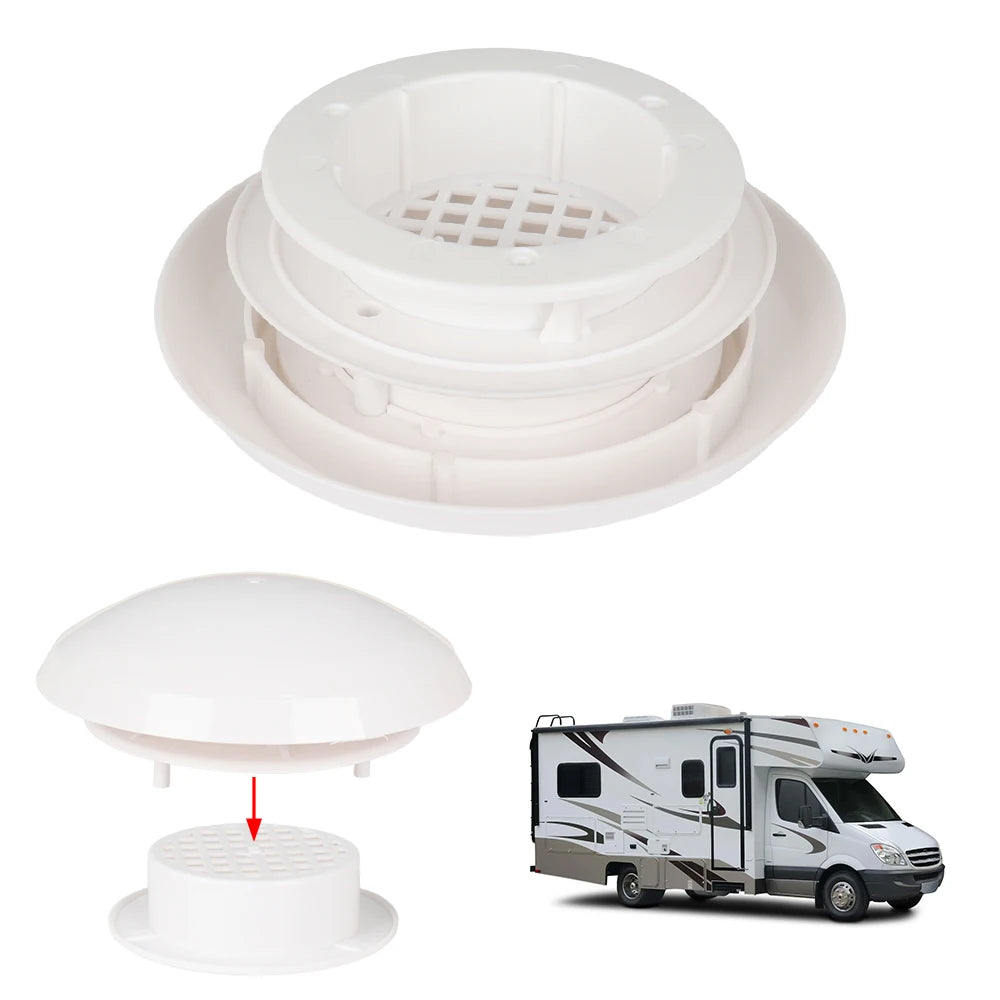 1pc Caravan White Plastic Circular Mushroom Roof Vent Round - Motorhome Camper Dome Diameter 180mm No Fixing Screws Provided