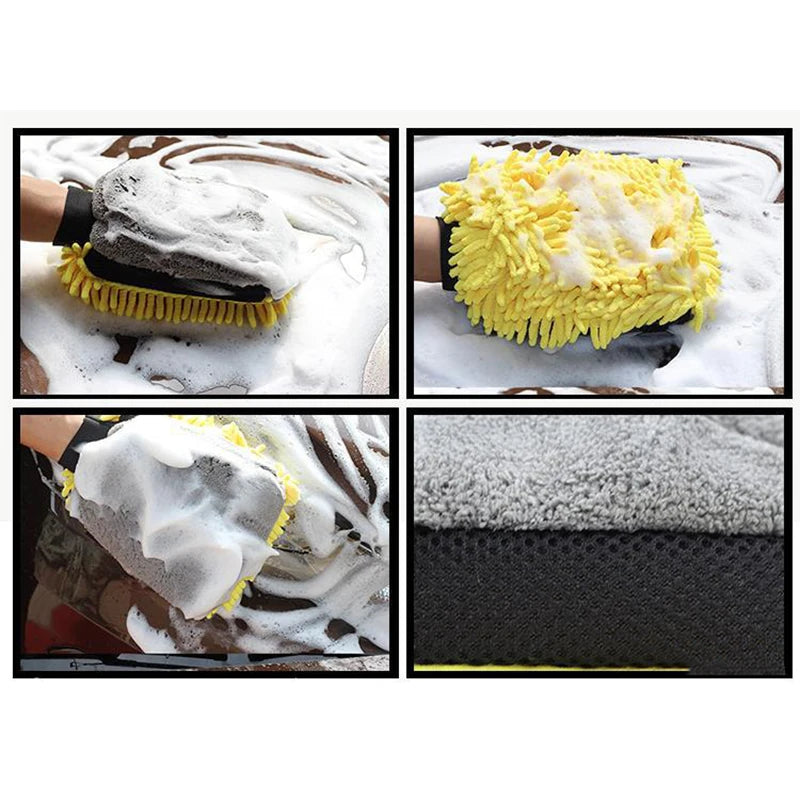 Ultra-Luxury Microfiber Car Wash Gloves Car Cleaning Tool Wheel Brush Multi-function Cleaning Brush Detailing