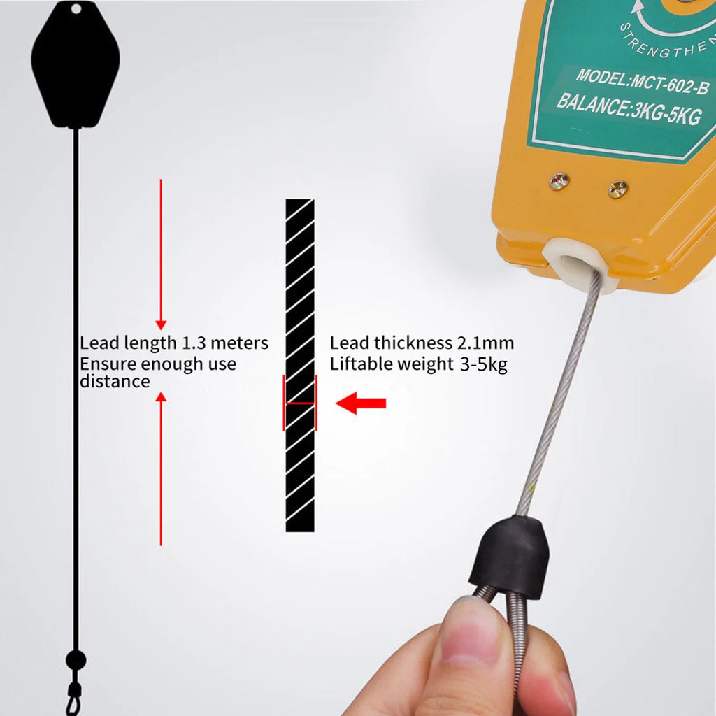 Spring Balancer 3 to 5Kg Load Bearing Retractable Tool Fixture Holder Hanging with Fittings Air Tool Parts Accessories