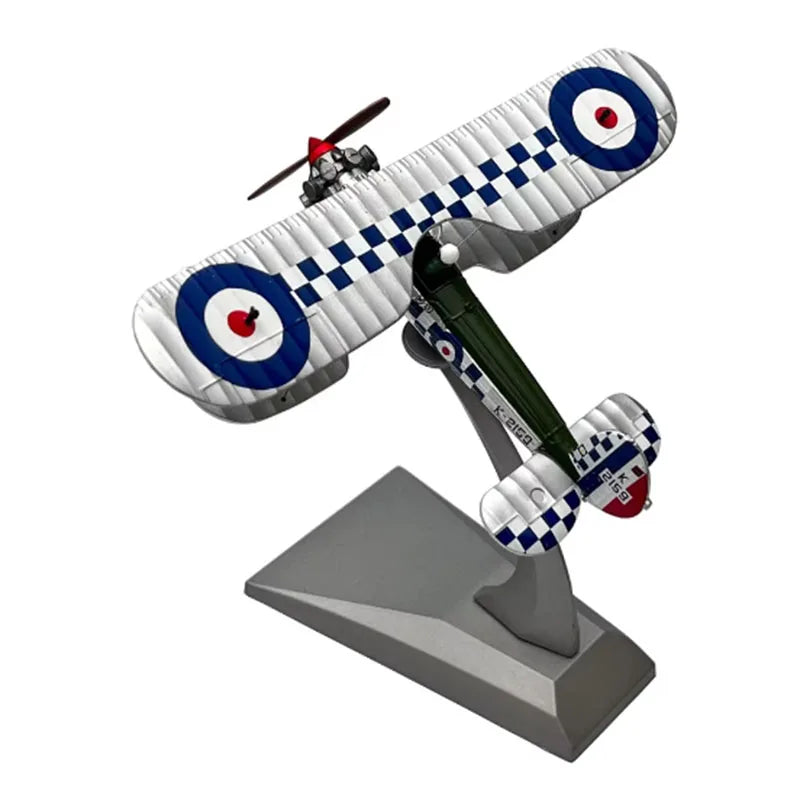 1:72 British Royal Air Force K-2159 Bristol Bulldog Biplane Propeller Fighter Diecast Metal Airplane Plane Aircraft Model Toy
