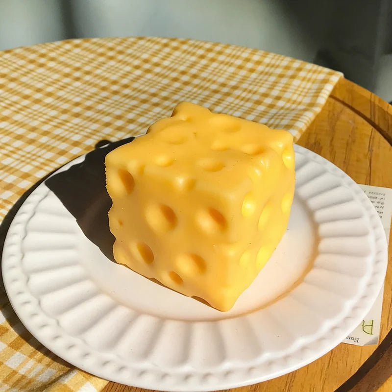 Squishy Square Cheese Squeeze Toys Slow Rebound Push Stress Relief Sensory Toy Soft Butter Cheese Fidget Toy Christmas Present