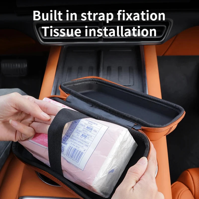 Car Mounted Armrest Box High-end Storage Decoration Sanitary Paper Box Seat Back Car Mounted Tissue Car Sun Visor Tissue Box