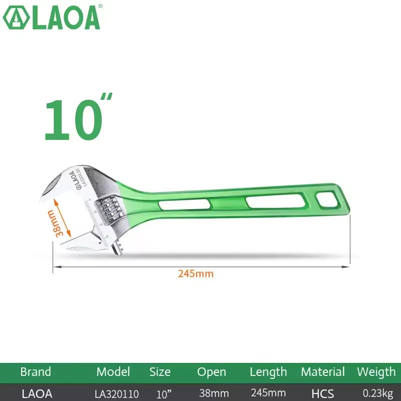 LAOA 6-12 inch Large Opening Adjustable Wrench Light Spanner Multifunctional Bathroom Pipe Wrench  Plumbing Repair Hand Tools