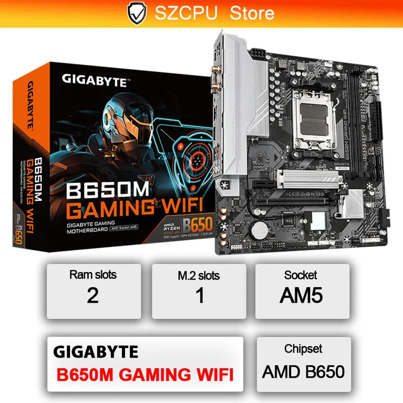 GIGABYTE New B650M GAMING WIFI Support for DDR5 6400 M.2 2.5GbE LAN  B650 Ryzen™ 7000 Series AMD Socket AM5