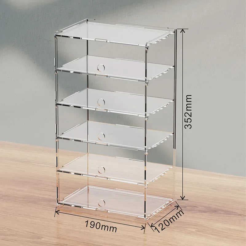 Fully Transparent Acrylic Car Model Display Case 2-6 Layer Storage Box With Door Hot Wheels Acrylic Cabinet For 1/32 Racing Car