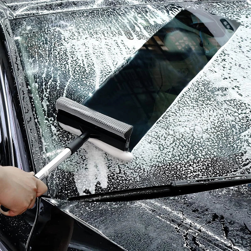 (BF06)1Pc Squeegee Car Window Cleaner Single Section/Retractable Pole Cleaning Window Brush Glass Squeegee Car Cleaning Tool