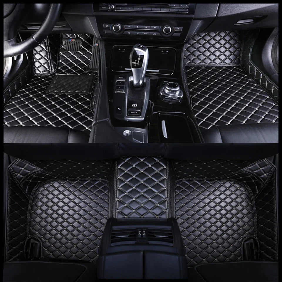 Custom Leather Car Floor Mat For Mitsubishi Outlander Lancer X 2015 2016 2017 2018 2019 2020 2021 Waterproof interior Accessorie