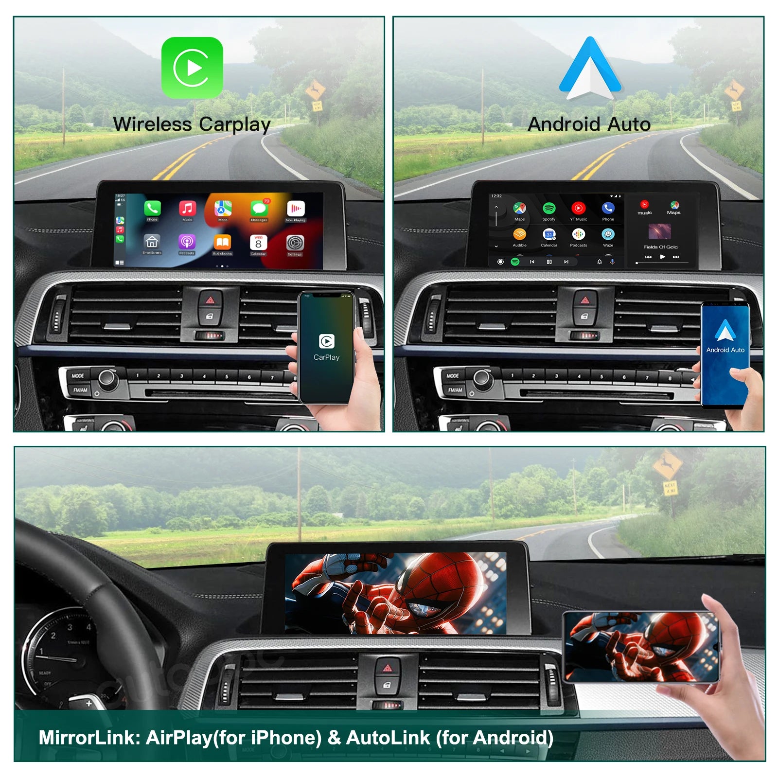 AUTOABC Wireless CarPlay for BMW EVO X5 F15 F85 X6 F16 F86 G01 2017-2019 with Android Mirror Link AirPlay Carplay Support Touch