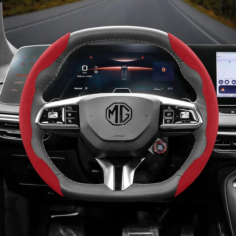 Suitable for Mg Non-Slip Buckle Segmented Suede Steering Wheel Cover Suitable for Zs Mg3 Hybrid Luxury 2025 One Mg4 Mulan Hs 5 6
