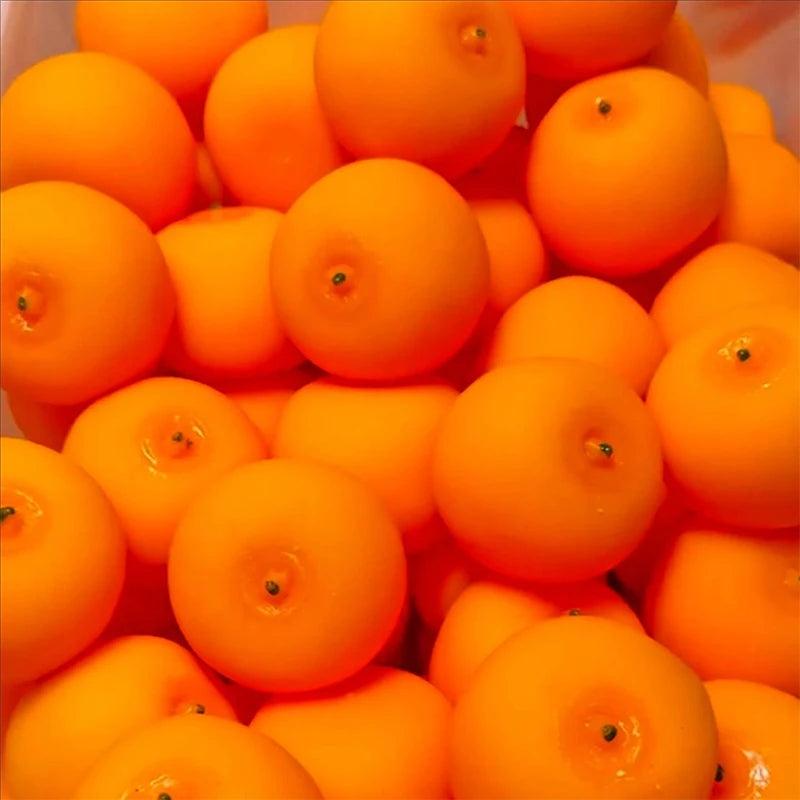 Orange Crunchy Moldable Stress Ball Crispy Squishy Squeeze Toy Round Blocks Filled Fidget Toy ASMR Sensory Stress Relief Toys