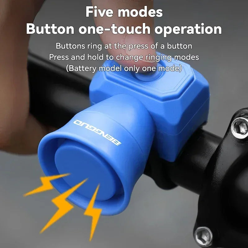 ISGTDRM Bicycle Horn Mountain Bike Mini USB Charging Waterproof Bike Bell Riding Equipment Children's Scooter Accessories