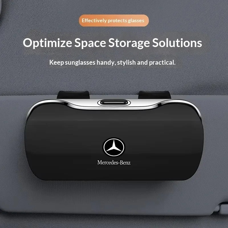 Car Sun Glasses Storage Box Clip Roof Eyeglasses Case Fit Mercedes W204 W205 W222 E210 E211 E212 E213 Auto Interior Accessories