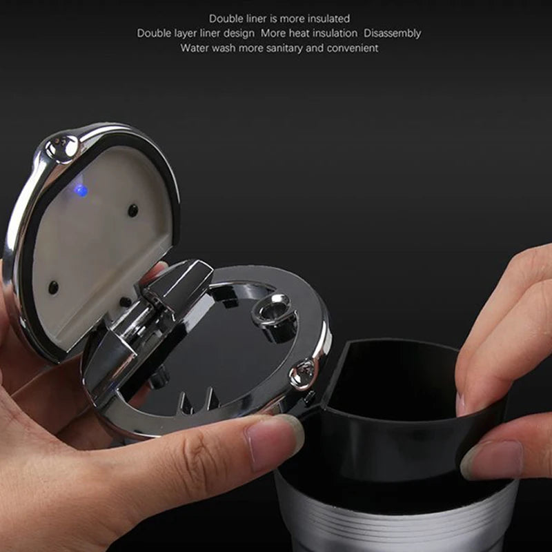 Portable car ashtray with LED light detachable car ashtray for Fiat punto abarth 500 stilo ducato palio bravo doblo