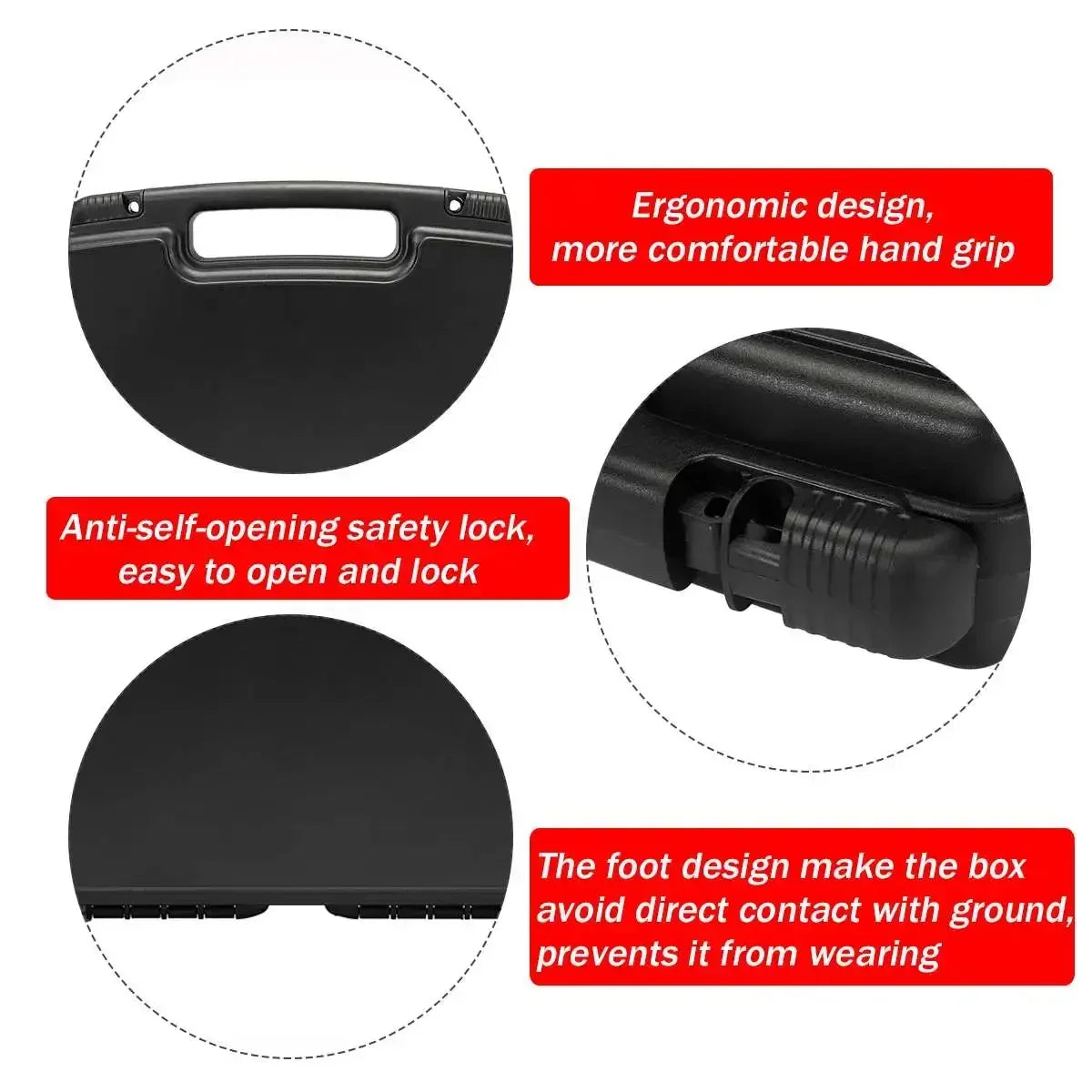 With Pre-Cut Foam Portable Plastic Hard Carry Tool Case Safety Protection Suitcase Equipment Instrument Outdoor Box