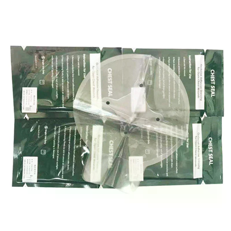 Chest Seal Wound Care For Emergency Or Tactical Situations Advanced Adhesive Sterile Transparent Lightweight Vent Life-Saving