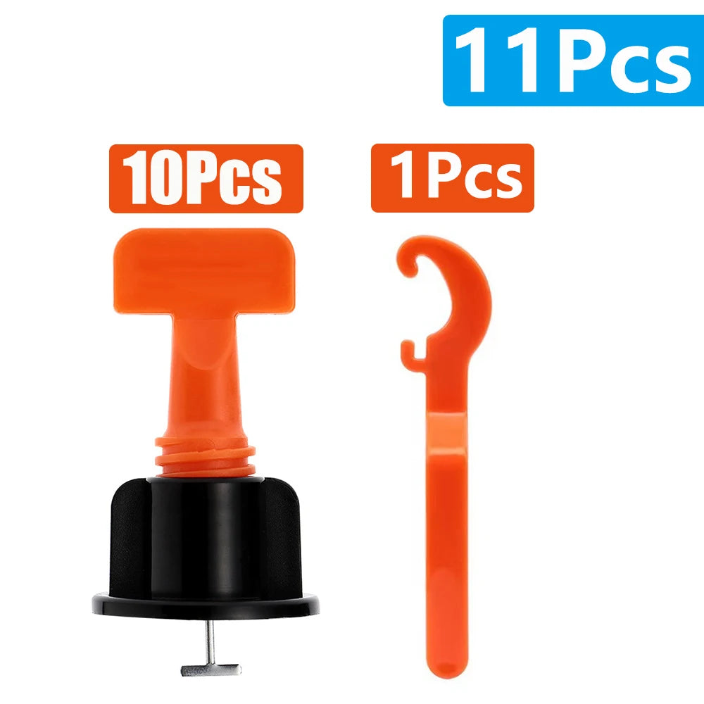 11-204Pcs Ceramic Floor Tile Leveling System Clips Spacers Porcelain Leveler Kit Construction Tools For Tile Laying Wall Fixing